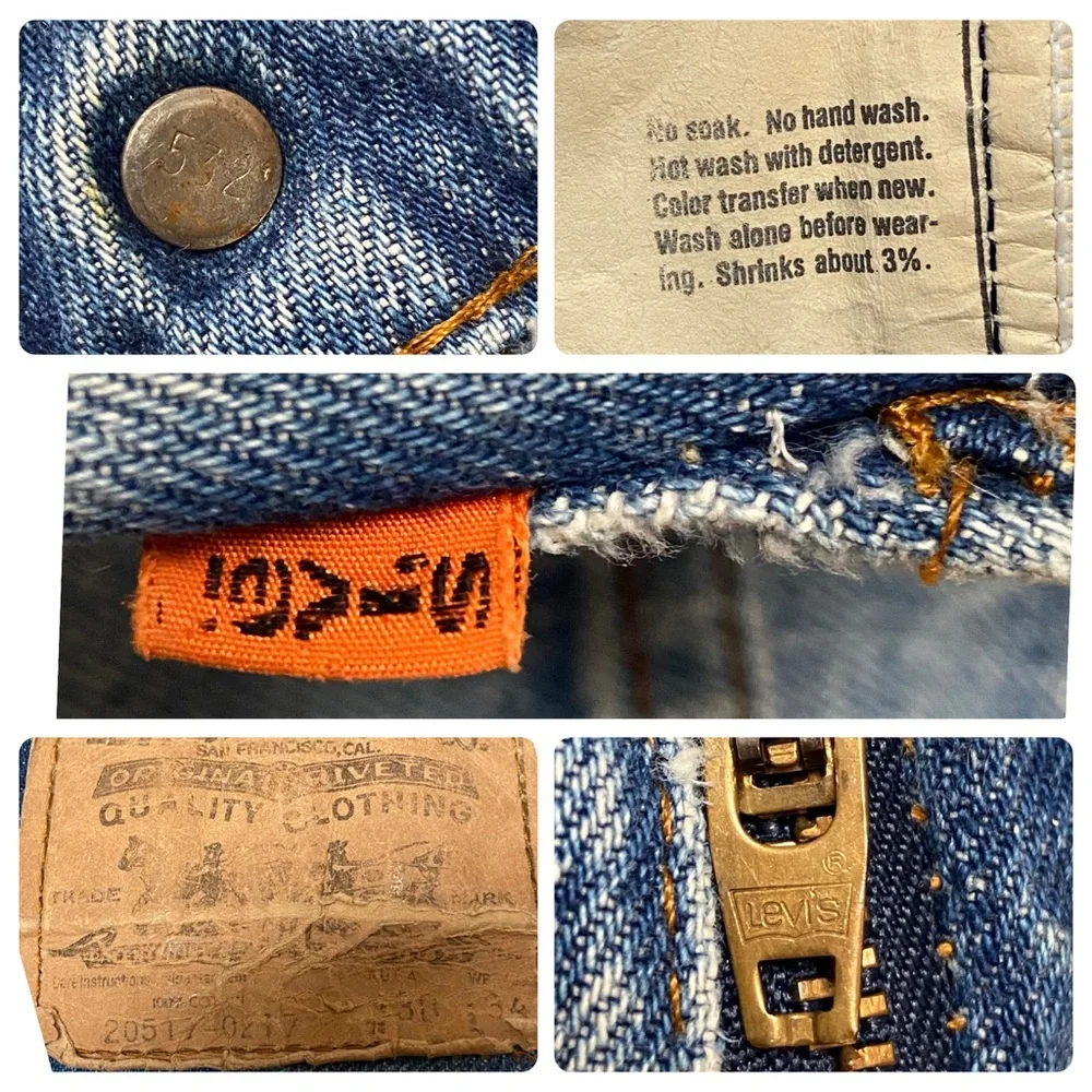Vintage Orange Tab Levi’s 517 Jeans Men’s Size 38W Blue Jeans